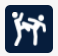 Pictogramă cu doi sportivi în luptă (kickboxing) în aplicația Tournament Expert, pentru secțiunea de meciuri la turneu