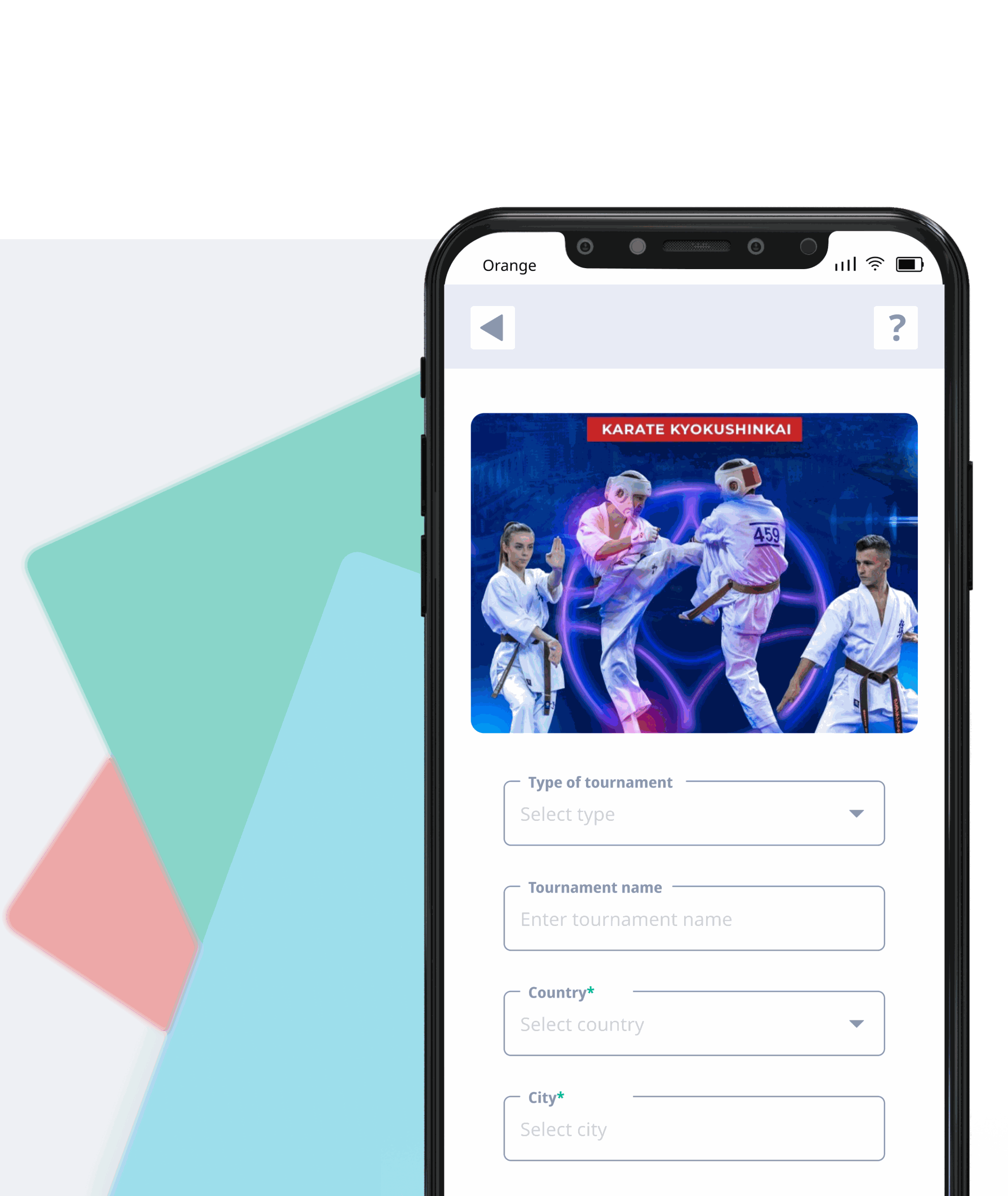 Mobile app: creating a new event